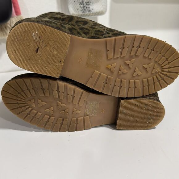 Bronx Leopard Print Combat Boots EUC - Picture 6 of 6